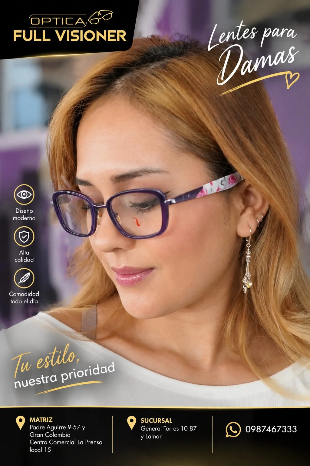 Afiche Lentes para Damas